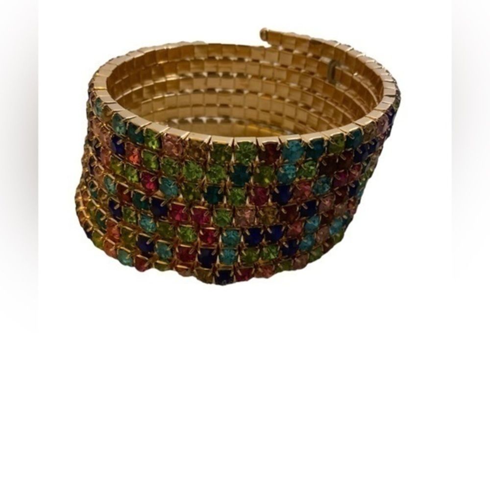 Natasha Couture multi colored rhinestone bracelet - Picture 6 of 6